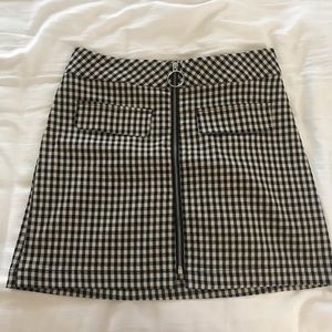 Urban Outfitters black and cream checkered skirt